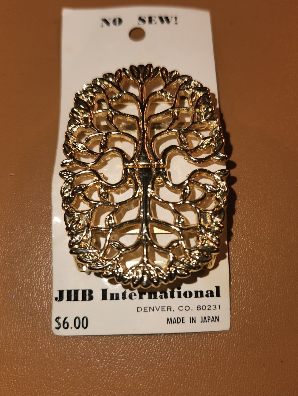 HOBO Gold Tree of Life Brooch Pin